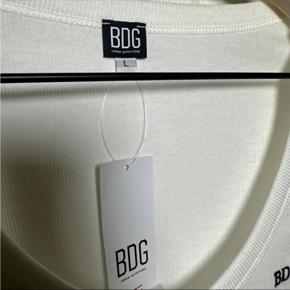BDG Urban Outfitters Women’s Ribbed Cotton Stretch T-Shirt White Size Large - Picture 4 of 7